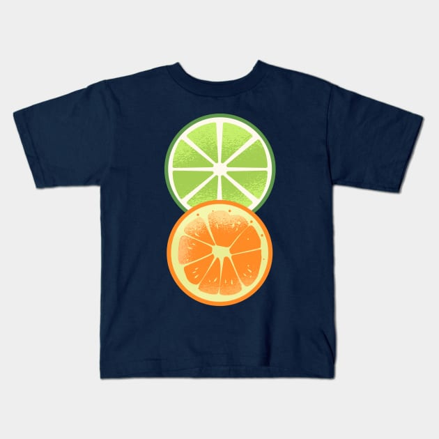 orange and lemon Kids T-Shirt by Imutobi